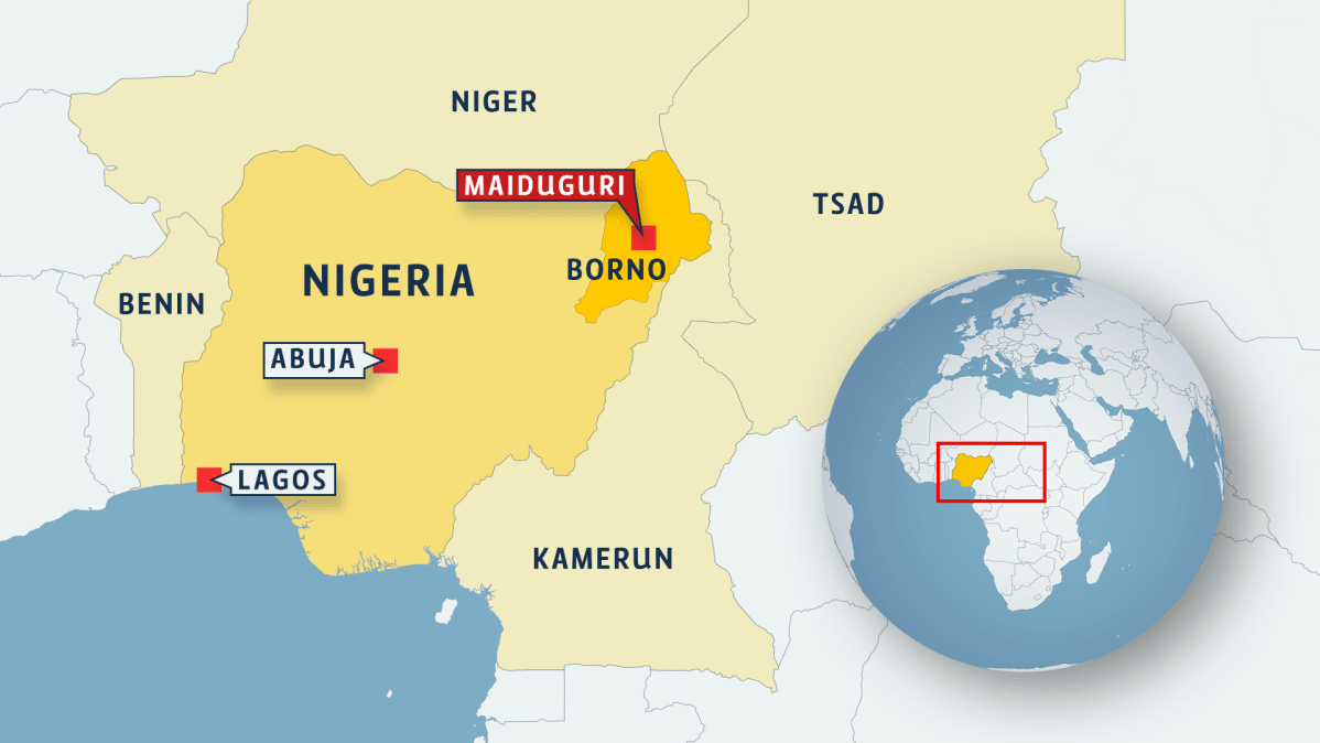 Nigeria kartalla.