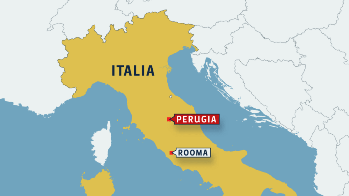 italian kartta jossa perugia