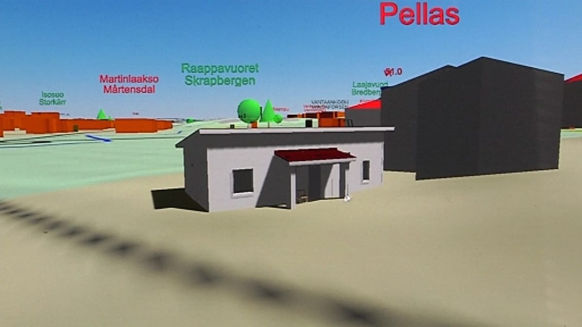 Vantaa tekee koko kaupungista kolmiulotteisen mallin. Kehitteillä olevassa 3D-mallissa nykyiset rakennukset näkyvät vielä möhkälemäisinä. Malliin on jo lisätty viiden eri talotehtaan valmistalomalleja, jollainen näkyy harmaana edessä.