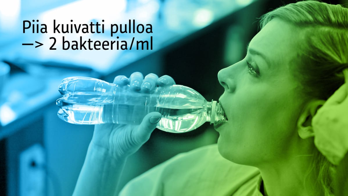 Piia kuivatti pulloa. 2 bakteeria millilitrassa.