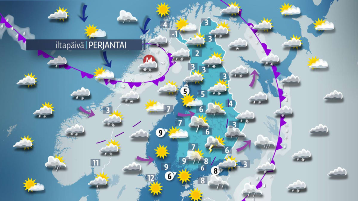 Parjantain sääkartta