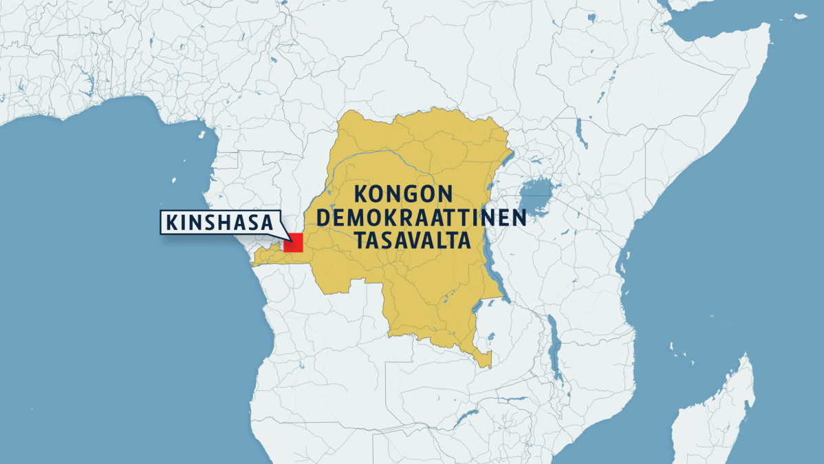 Kongon demokraattinen tasavalta -kartta.