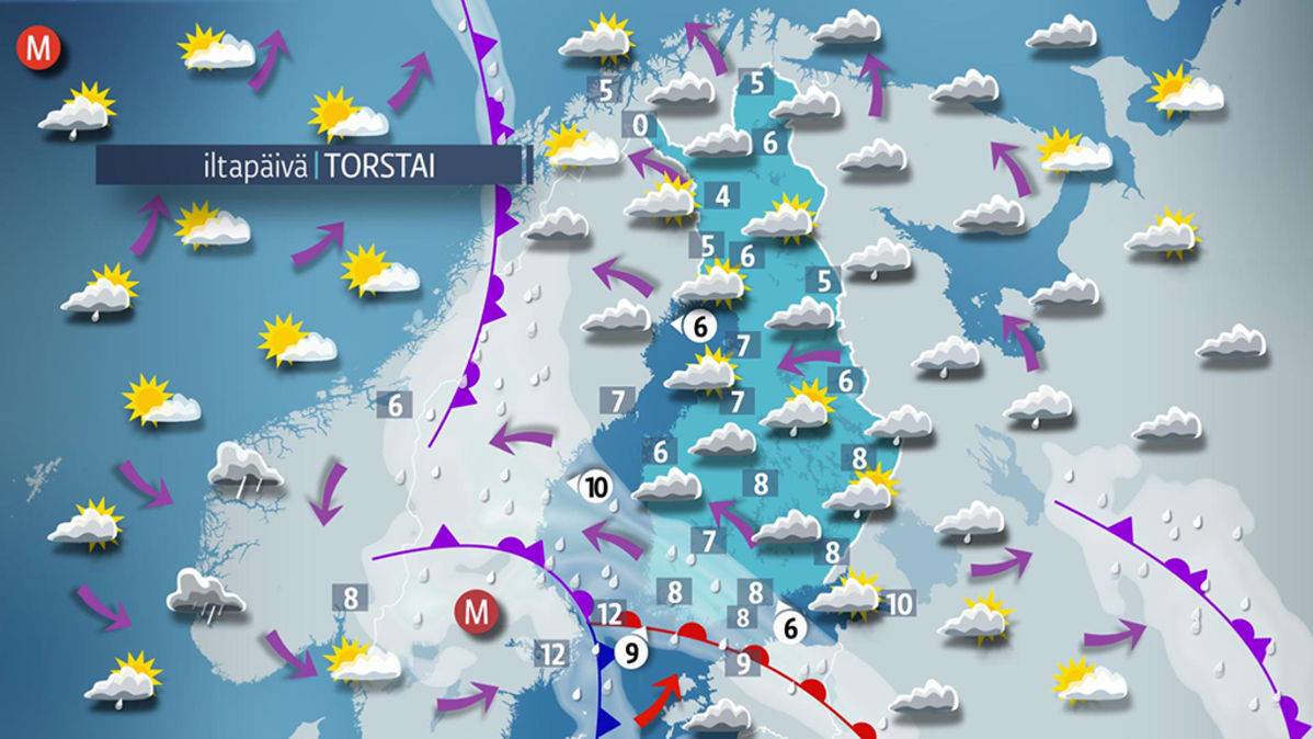 Torstain sääkartta.