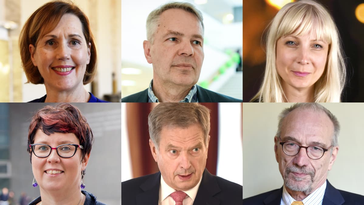 Tuula Haatainen, Pekka Haavisto, Laura Huhtasaari, Merja Kyllönen, Sauli Niinistö, Nils Torvalds