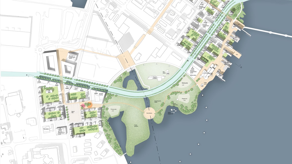 Europan14-arkkitehtikilpailun Tornion havainnekuva.