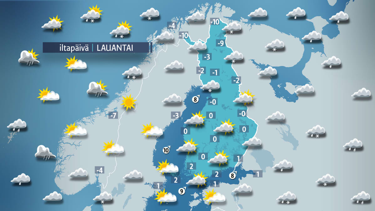 lauantain sääkartta