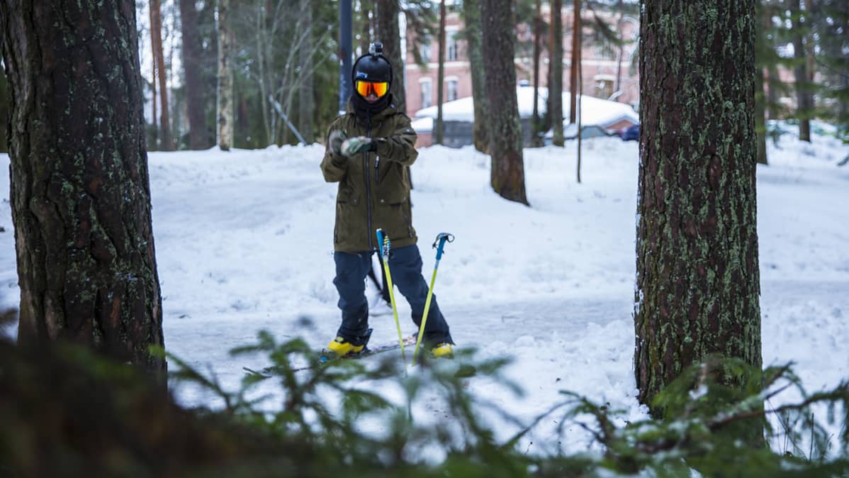 Jyväskyläläinen freeskilaskija.