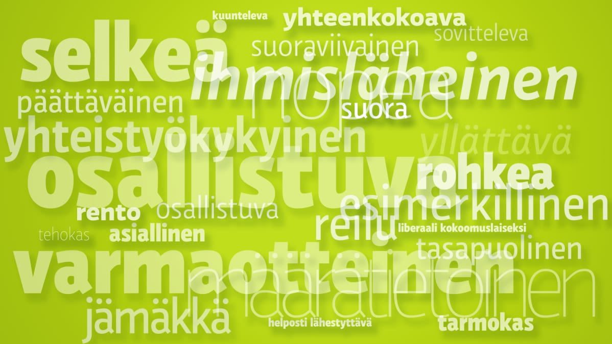 Positiiviset luonnehdinnat sanapilvenä