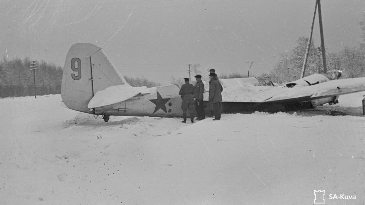 Vuoksella alasammuttu venäläinen SB pommittaja 1939.