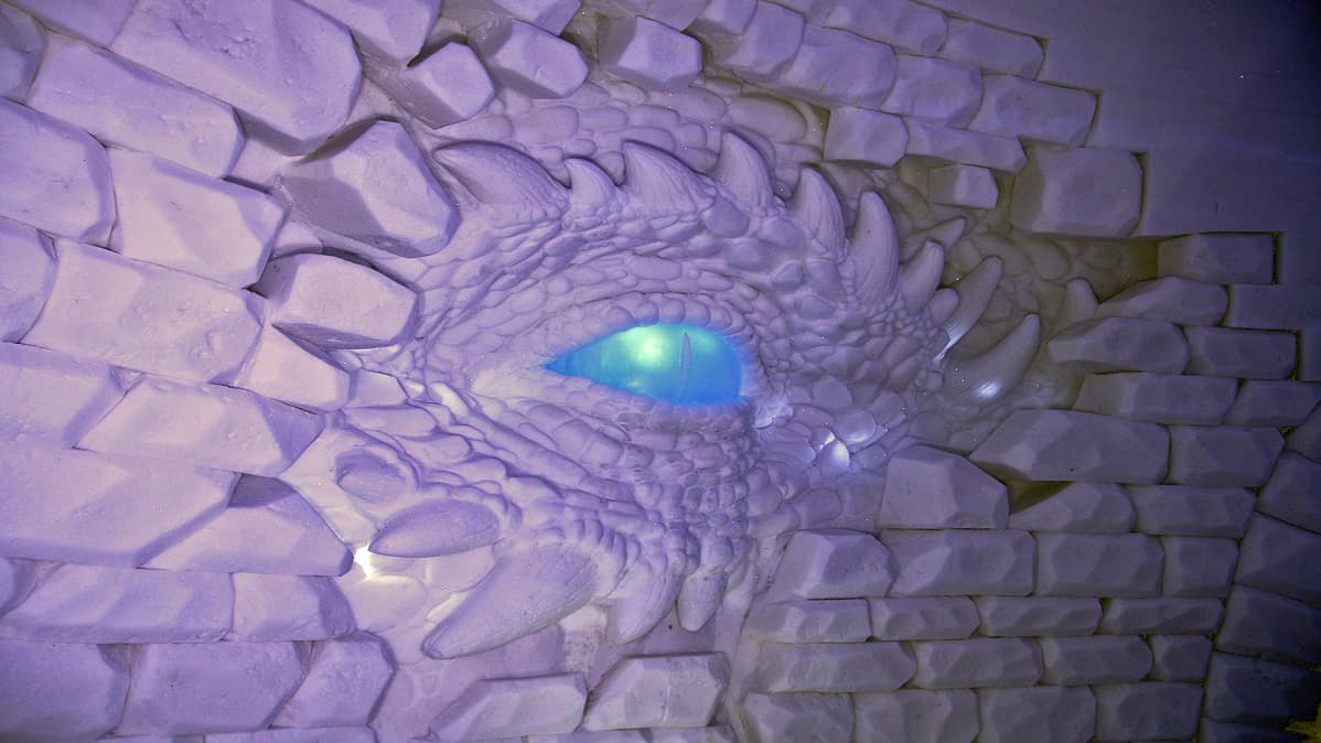 Lainion Snow Village-lumihotelli sisustettiin Game of Thrones-hahmoilla talvella 2017-2018.