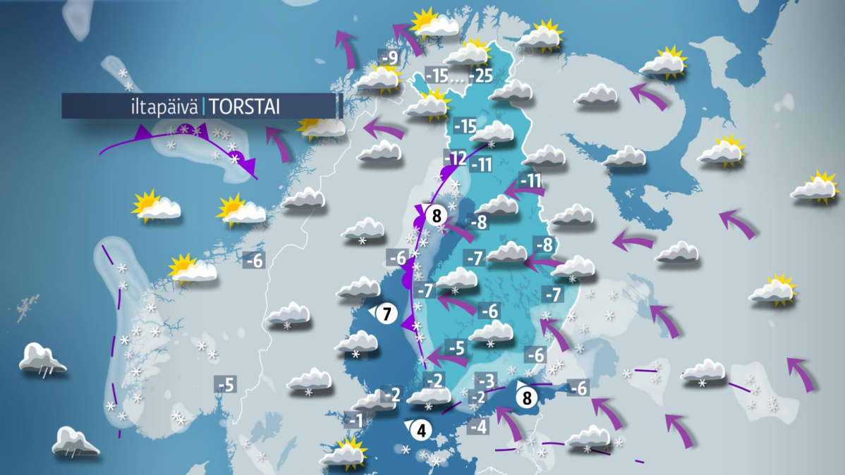 Torstain sääkartta.