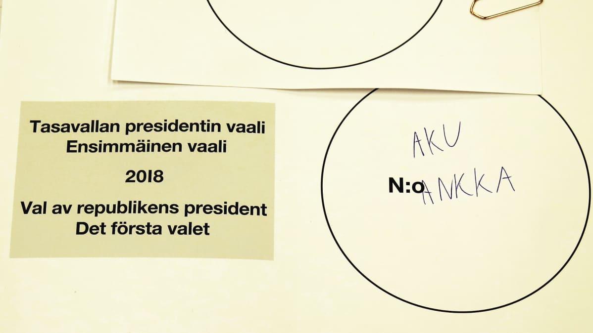 Presidentinvaaleissa hylätty ääni