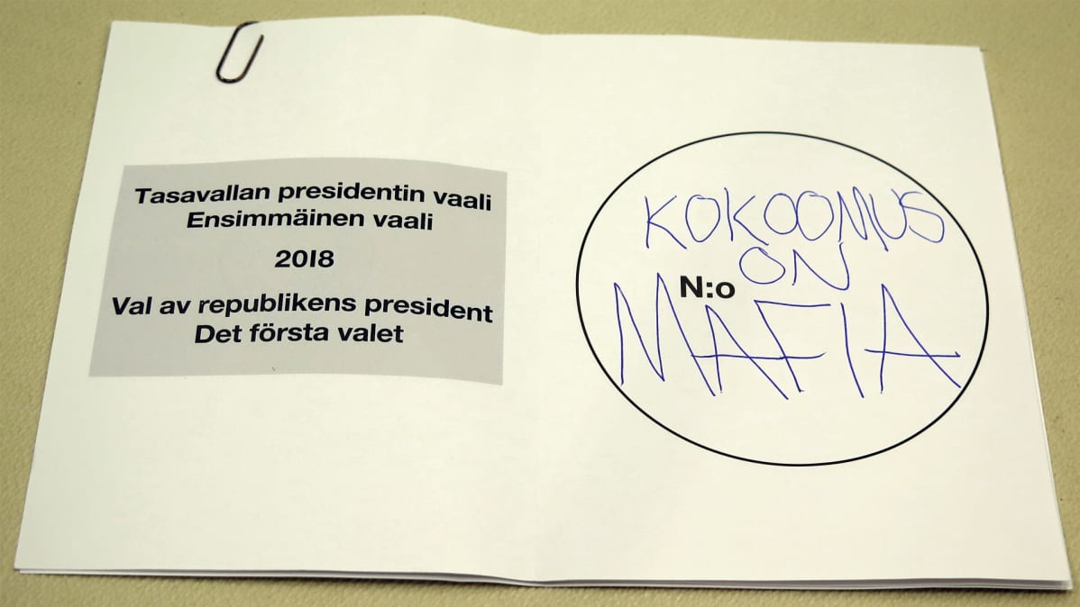 Presidentinvaaleissa hylätty ääni