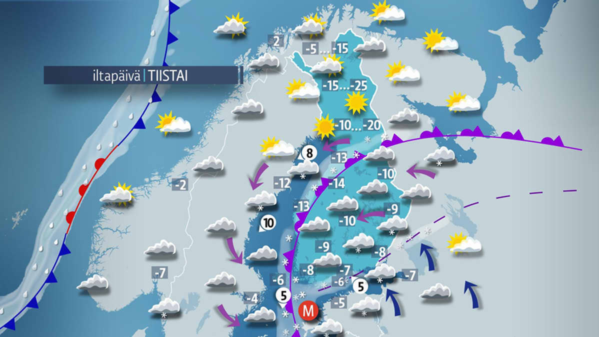 Tiistain sääennuste.