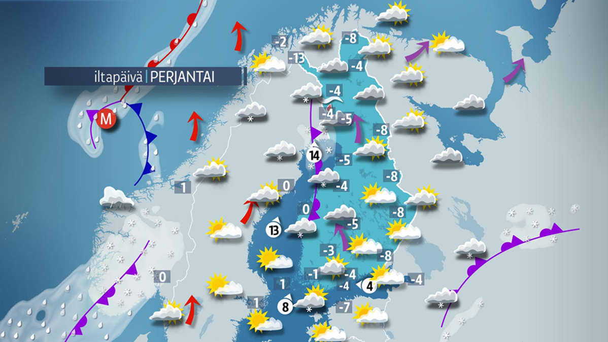 Perjantain sääennuste.