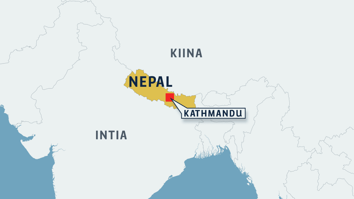 Kartta Nepal Kathmandu.