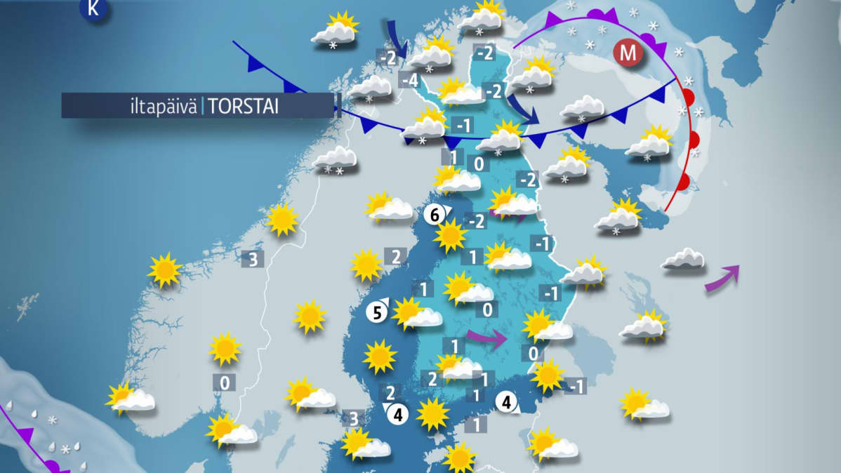 Torstain sääkartta.