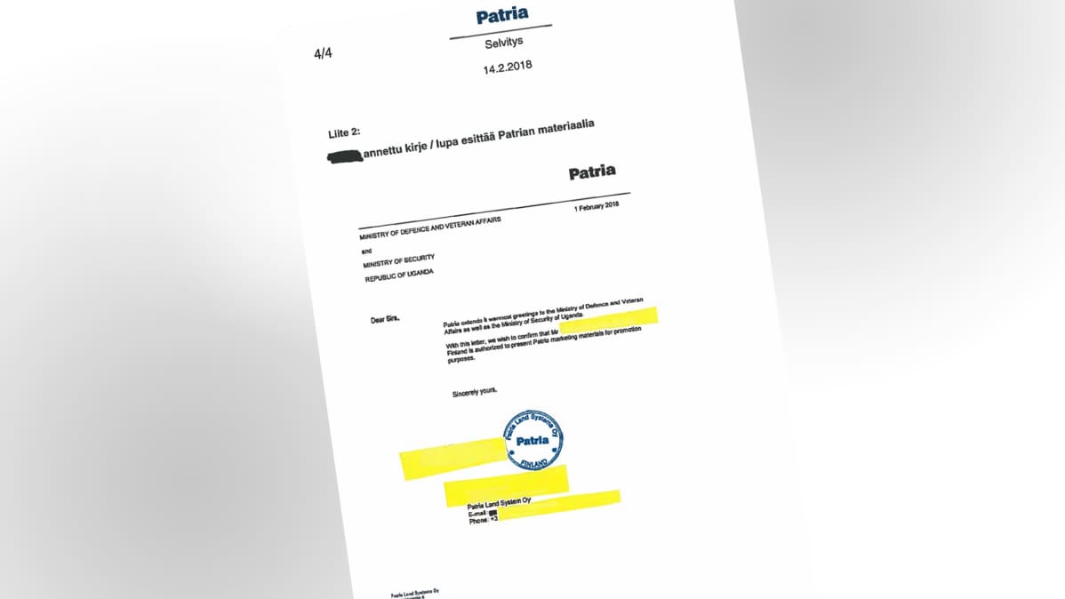 Kuvakaappaus Patrian selvityksestä