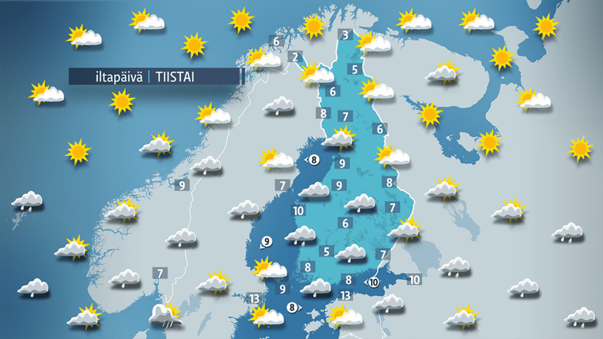 Tiistain sääennuste.