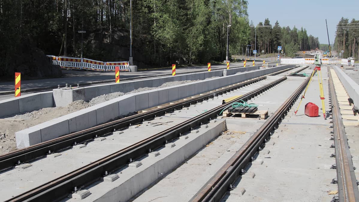 Ratikkatyömaa Hervannassa