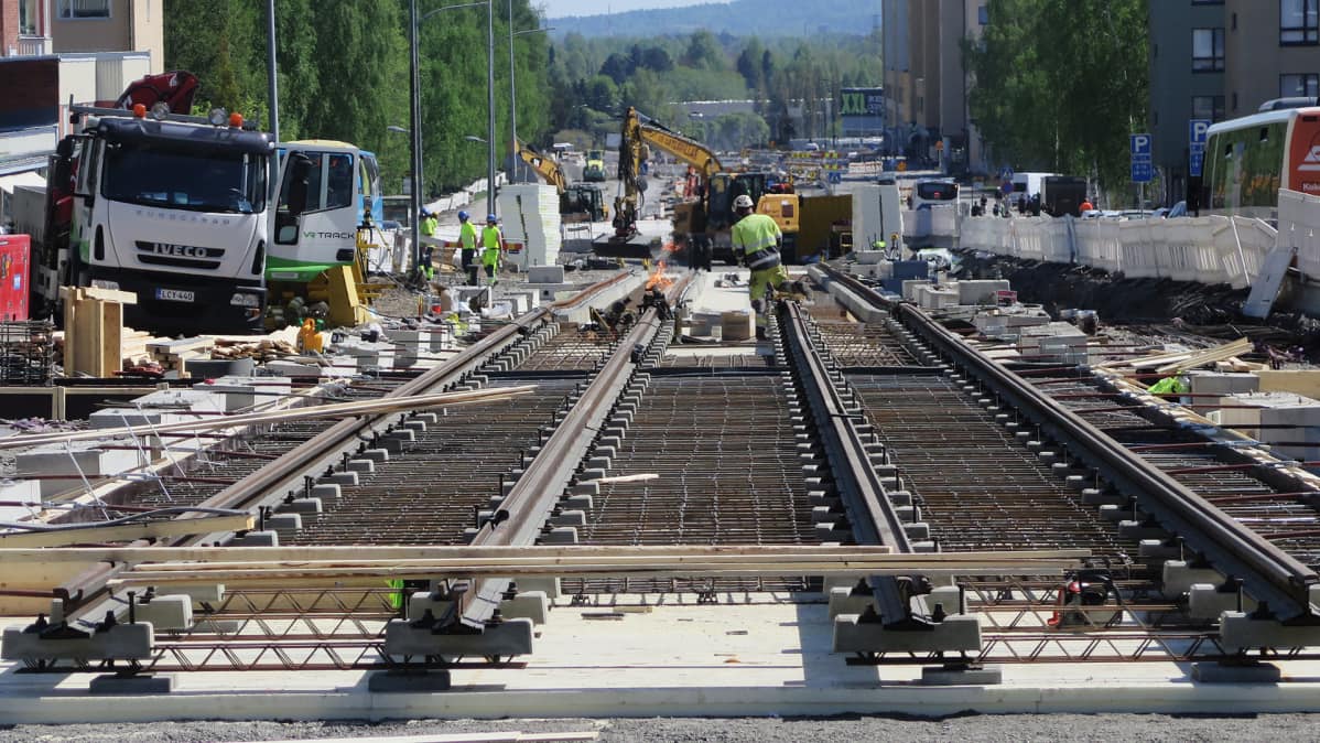 Ratikkatyömaa Sammonkadulla