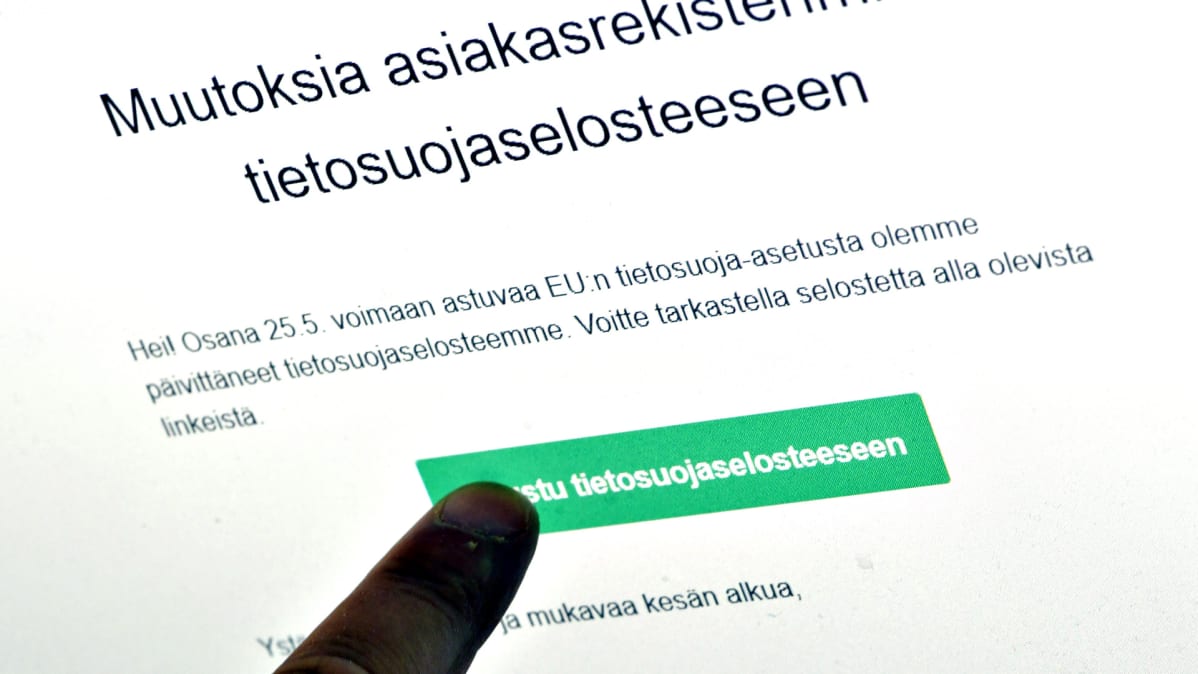 Liikkeen tiedote liittyen EU:n uuteen tietosuoja-asetukseen