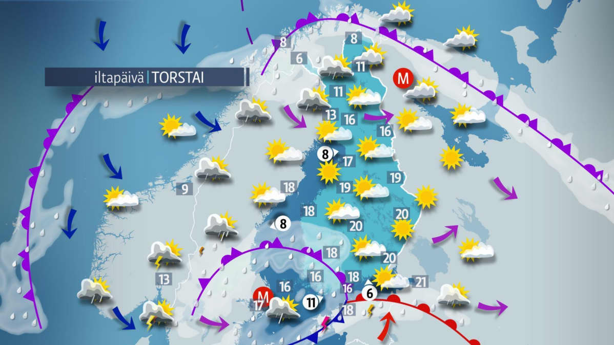 torstain sääkartta