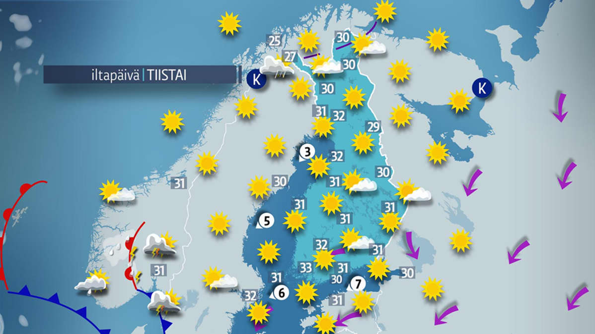 Tiistain sääennuste.