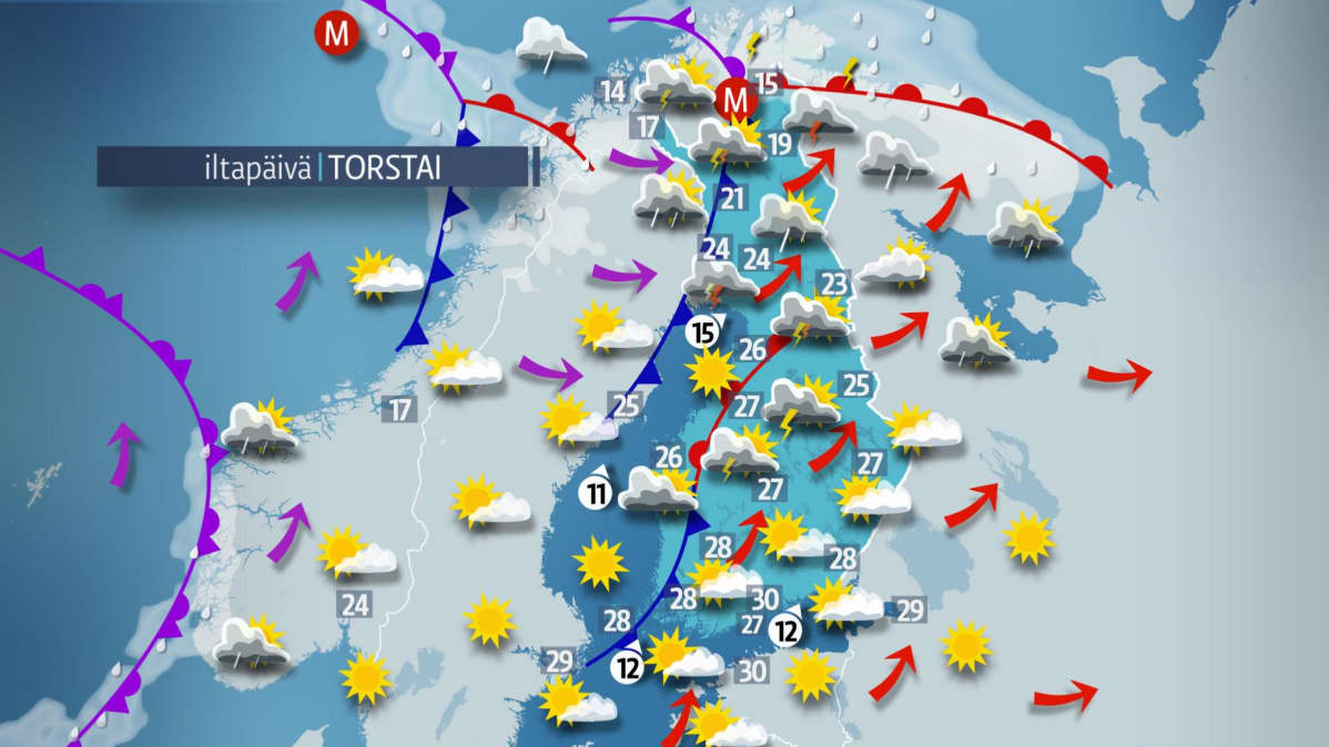 Torstain sääkartta.