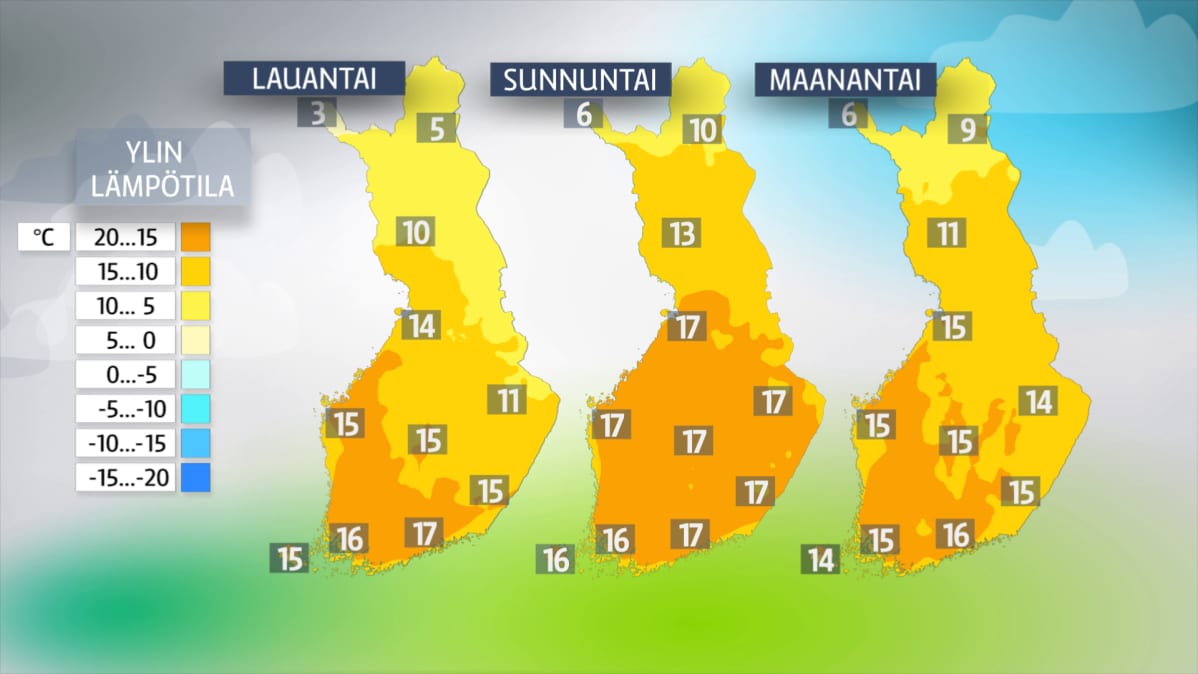 Kolmen päivän lämpötilaennuste