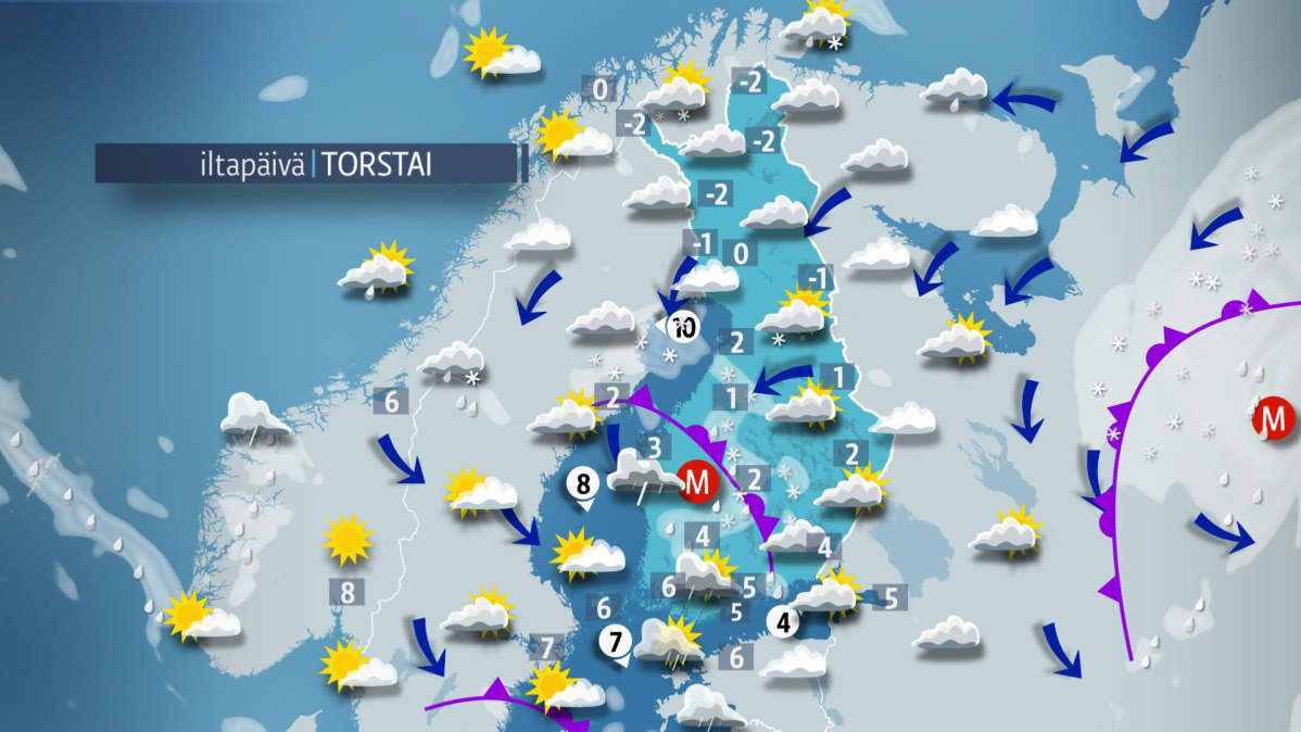 Torstain sääkartta.