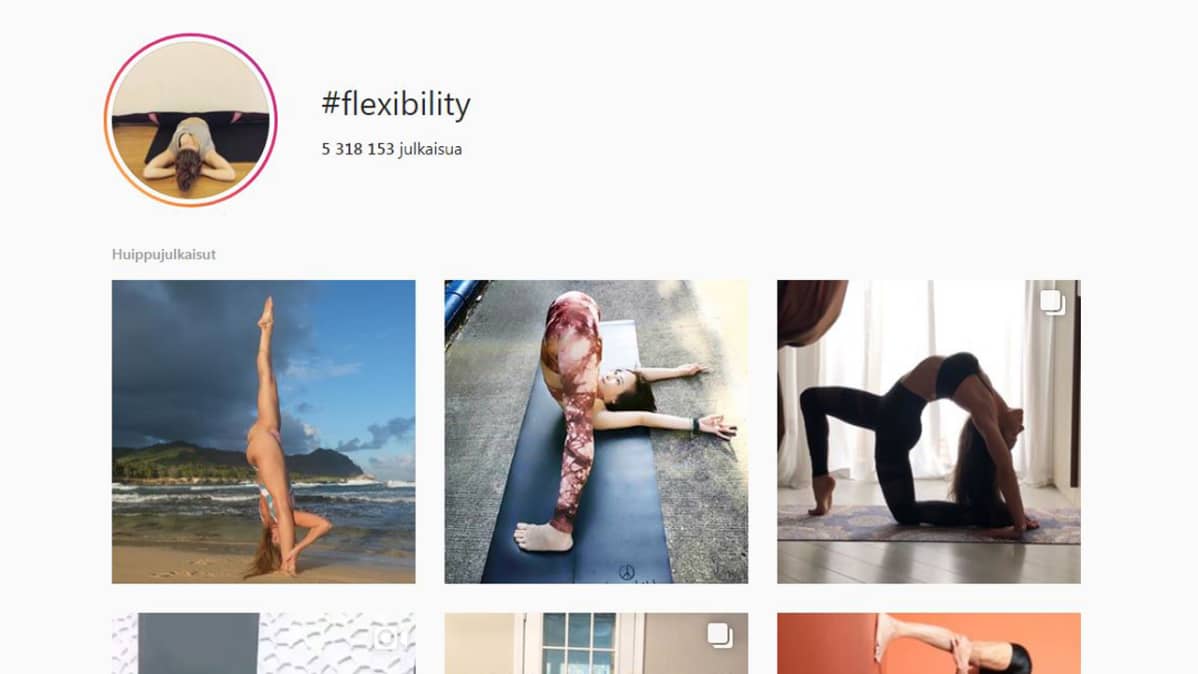 #flexibility-haun tuloksia Instassa.