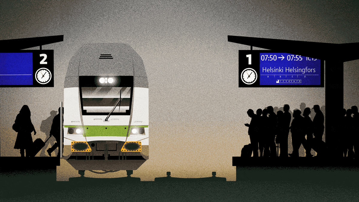 Junalaiturin tunnelmaa
