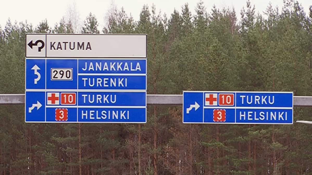 Turbokiertoliittymän yläopasteita