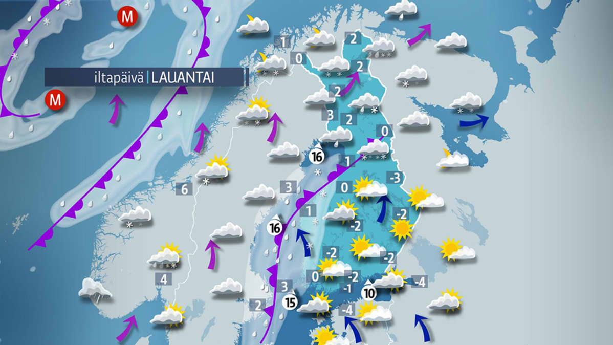 Lauantain sääennuste.