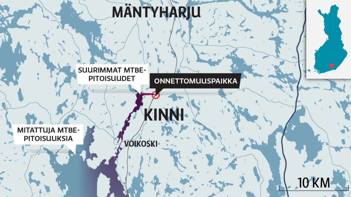 Kinnin onnettomuuden lokaattori