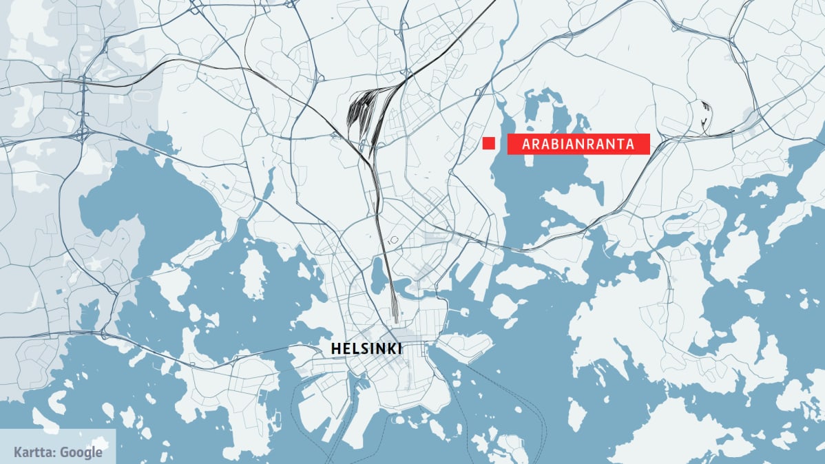 Arabianranta kartalla.
