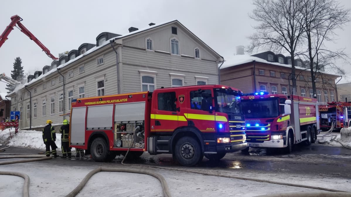 Tulipalo Ylisenkadulla Uudessakaupungissa 5.2.2019.