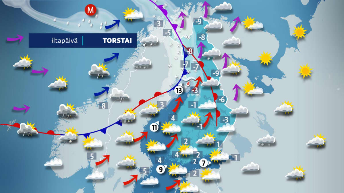 Torstain sääkartta.