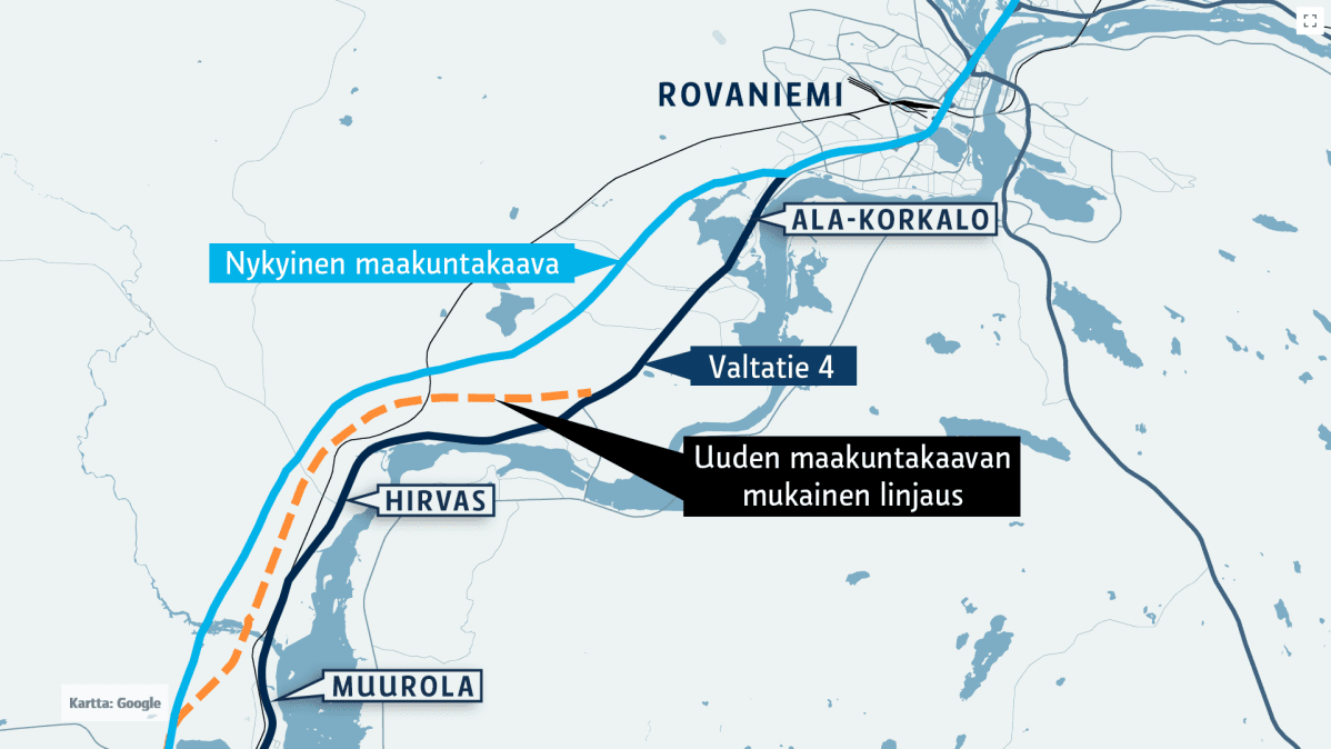 Nyt suunnitteilla oleva ohitustie menisi osin vahvistusta vailla olevan maakuntakaavan linjauksen mukaisesti. Se on merkitty karttaa oranssilla värillä.