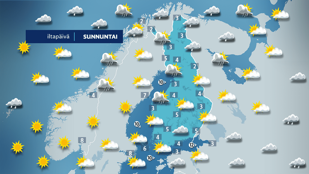 Sunnuntain sääennuste.