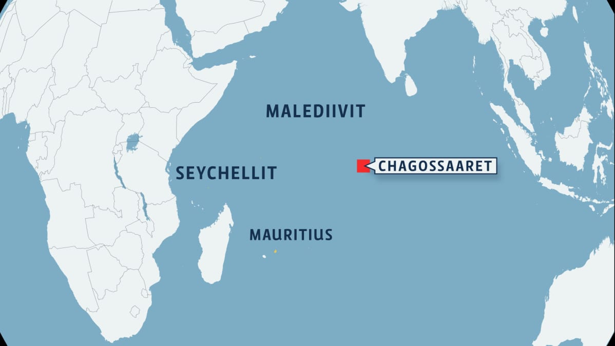 Kartta Chagossaarten sijainnista