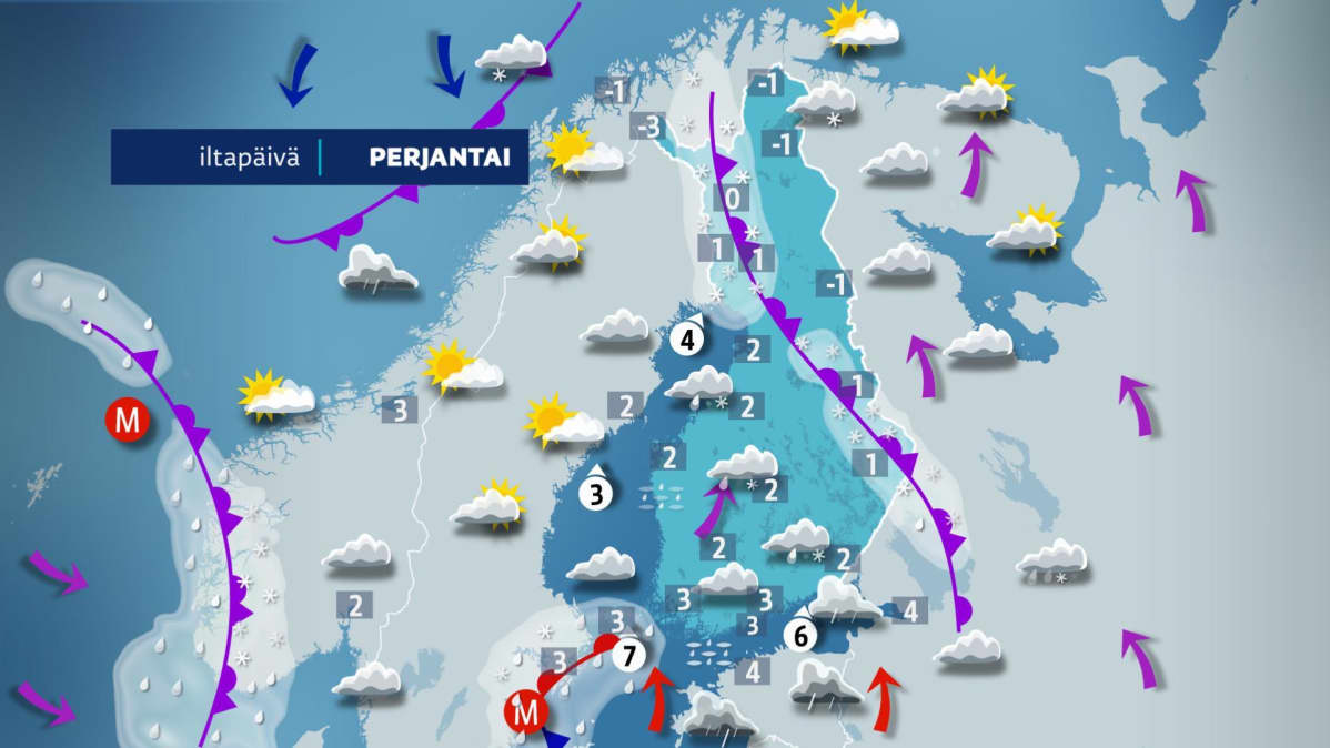 Perjantai-iltapäivän sää