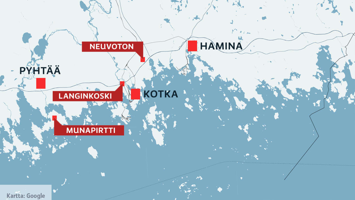 Susihavaintokartta Kymenlaaksosta
