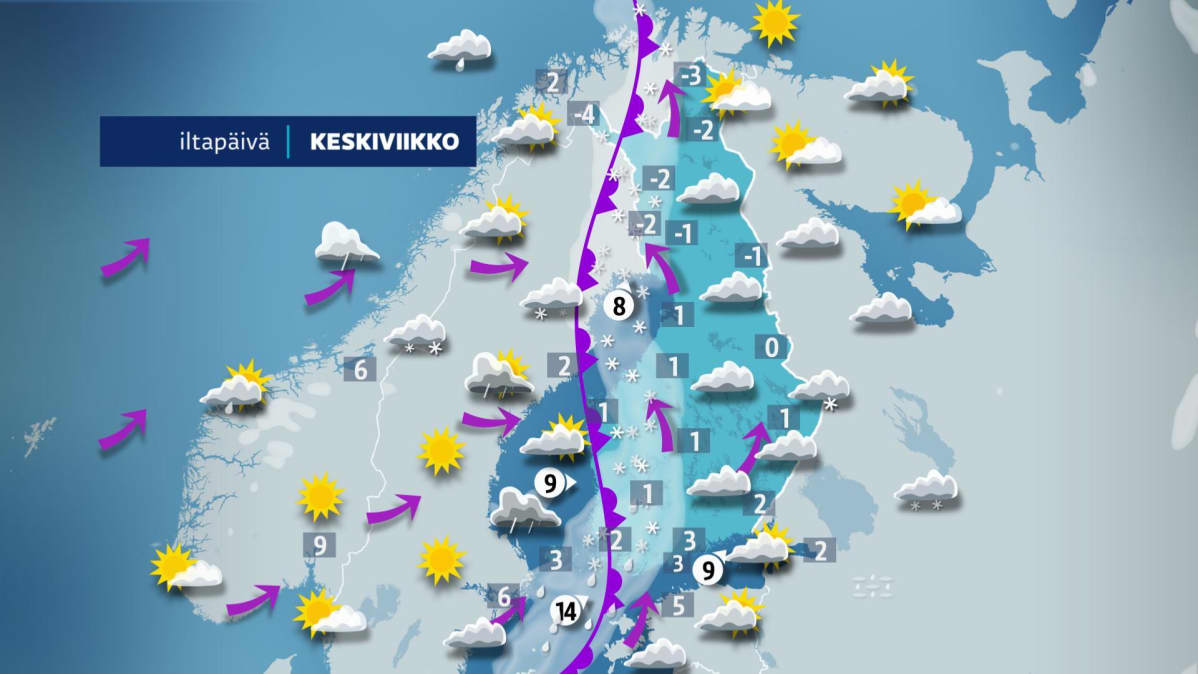 Keskiviikkoiltapäivän sää