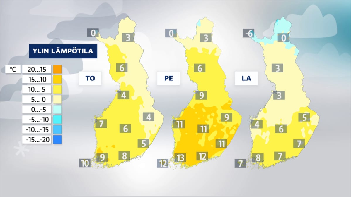 Perjantai on näillä näkymin viikon lämpimin päivä.