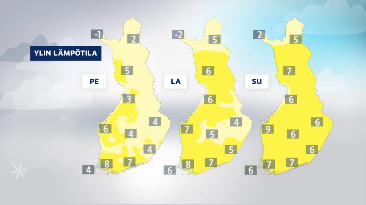 Lämpötilakarttoja ajalle 12.-14. huhtikuuta.