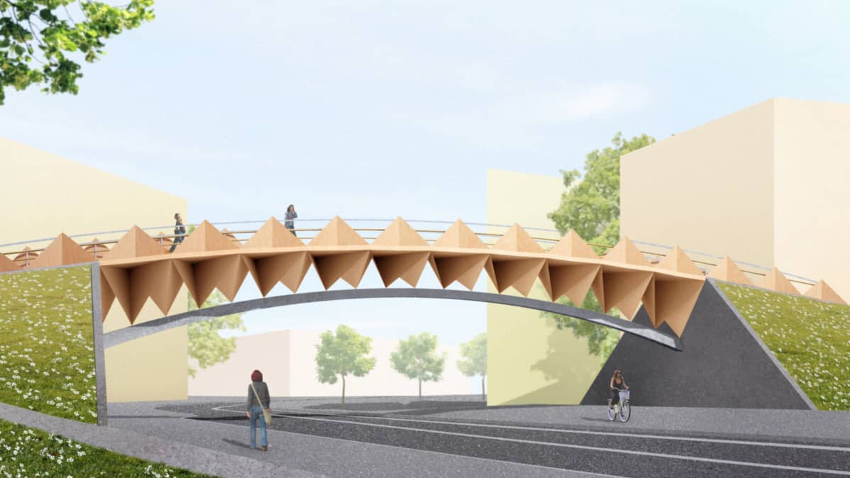 Kilpailutyö "Å", kevyenliikenteen silta.