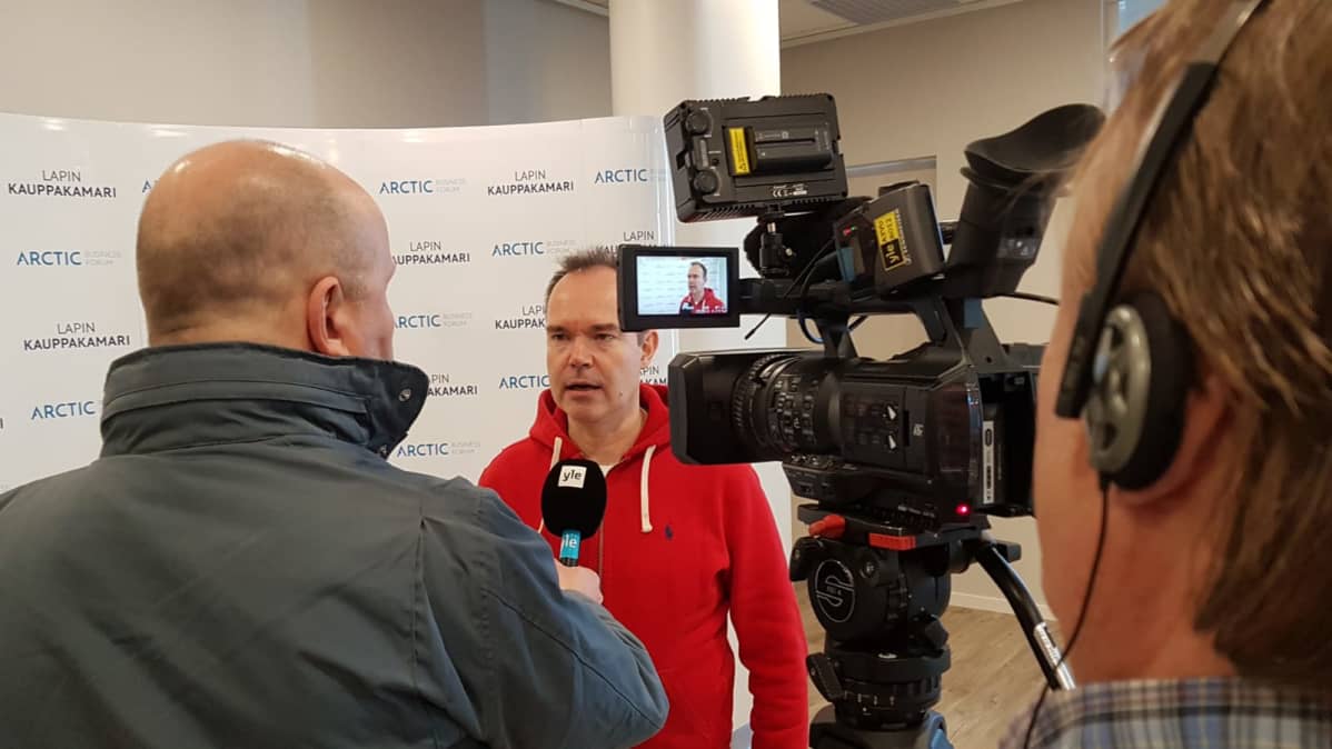 Peter Vesterbacka Ylen haastattelussa Rovaniemellä 9.5.2019.