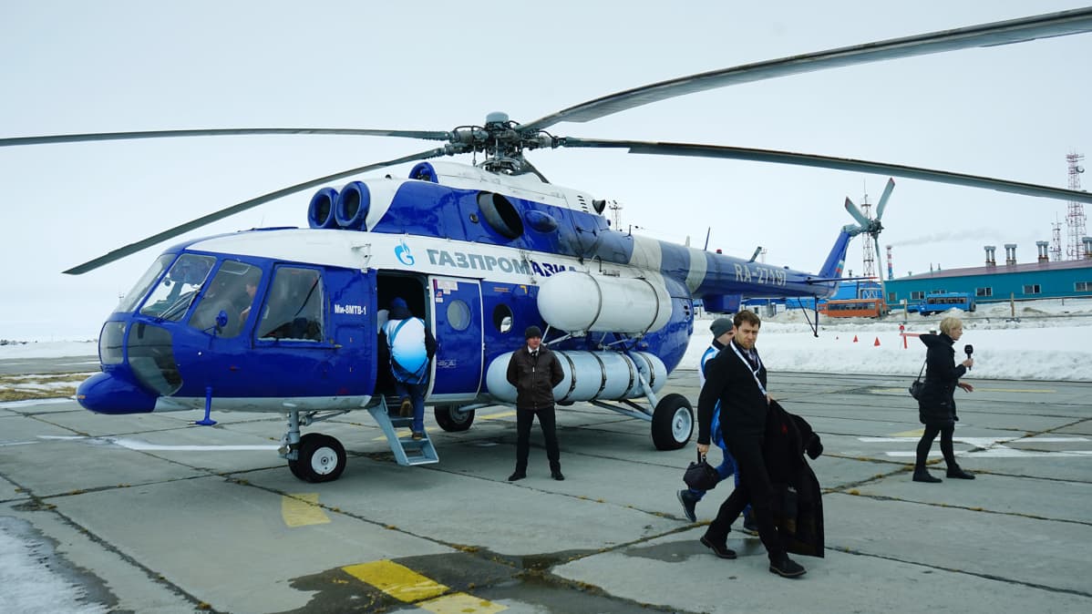 Bovanenkovon jättimäisellä kaasukentällä kätevin tapa liikkua on helikopteri.